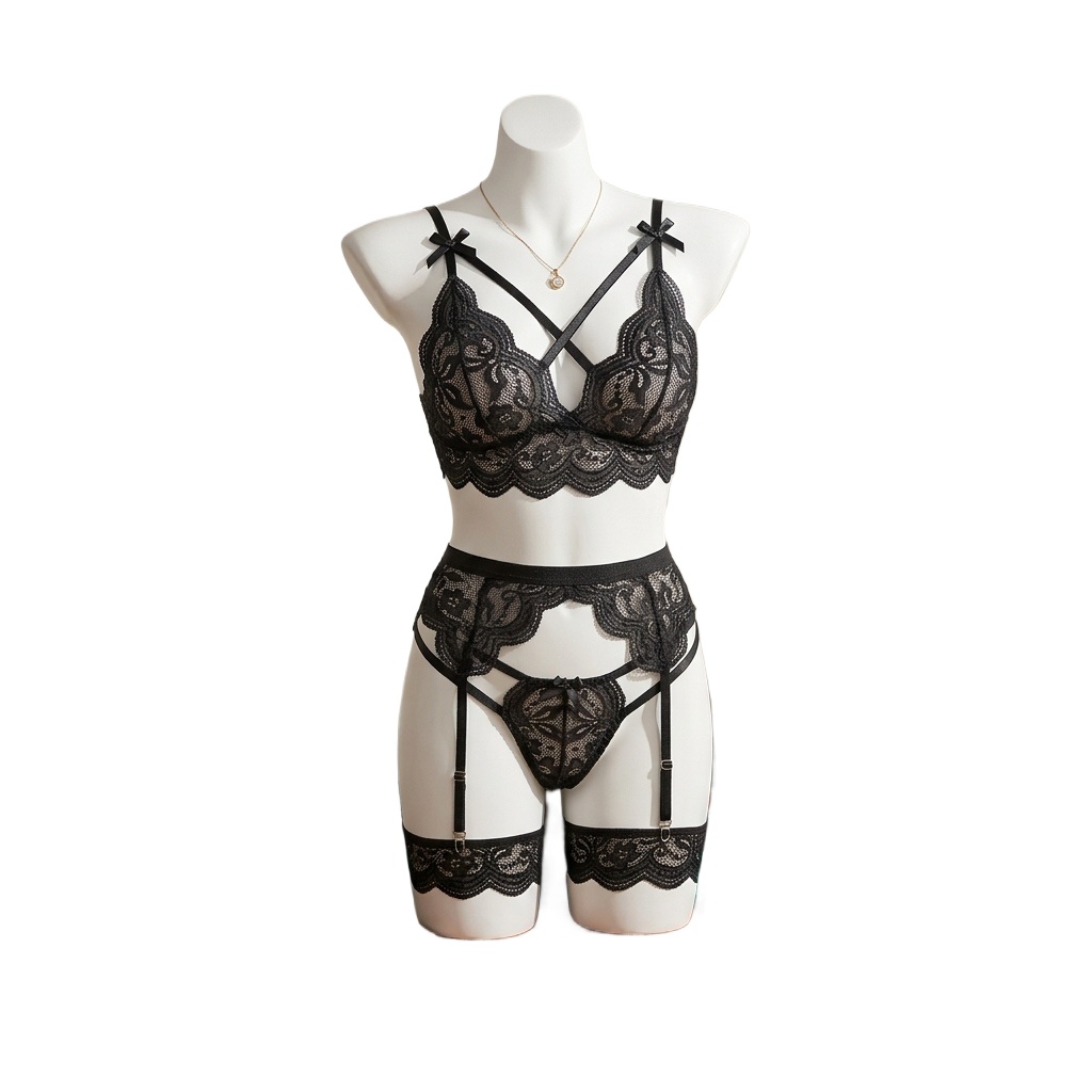 Women's Floral Lace Lingerie S - Garter Belt Set 评论和价格