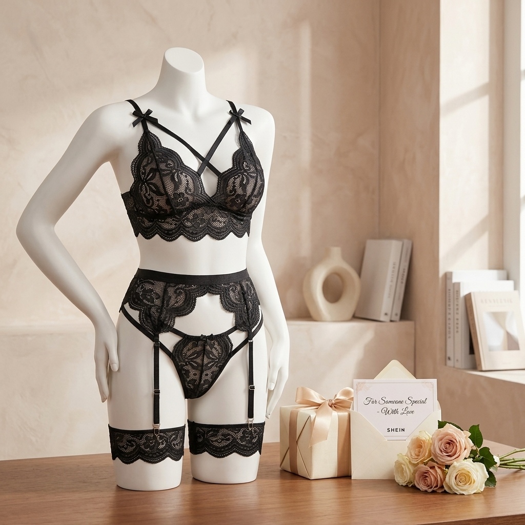 Women's Floral Lace Lingerie S - Garter Belt Set 评论和价格
